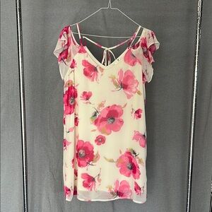 Floral Pink and Cream Slip Dress